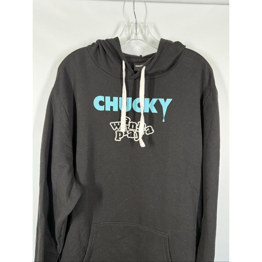 Chucky Wanna Play 2 sided men’s black hoodie size XXL NWOT